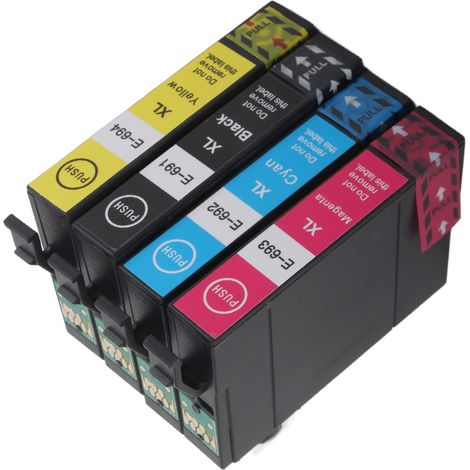 Cartouches d'encre pour imprimante T0691/T0692/T0693/T0694, cartouches d'encre 4 couleurs avec encre, pour imprimantes telles que CX5000, CX6000, CX7000F, CX7400, CX7450, CX8400, CX9400F, etc. (1/5)