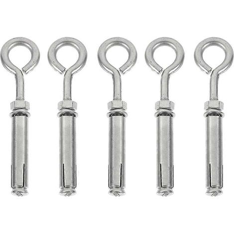 Lot de 5 boulons d'expansion robustes en acier inoxydable pour couvercle de regard-9X2.2X0.9CM-Silver (1/2)