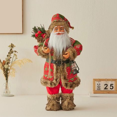 Poupée Père Noël - Décoration Fenêtre Intérieure - Figurine de Noël Debout - 30 cm - Polyesther - 1 Pièce (1/5)