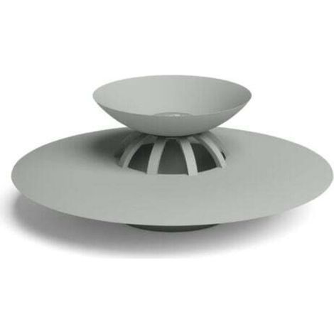 [NEVER USED] Drain Stop, Bath and Shower Drain Plug, with Hair Catcher Function, Grey, 10.2 x 10.2 x 0.01 cm