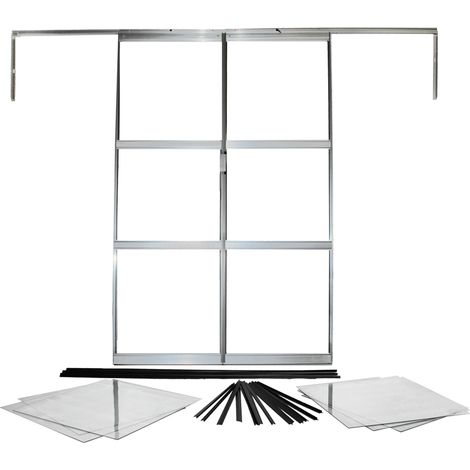 Vitavia Doppelschiebetür für Gewächshäuser "Sirius" und "Sirona", aluminium eloxiert, 122 x 191 cm (1/2)