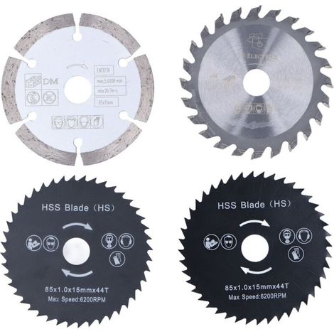 Mini lame de scie circulaire en acier allié, outils rotatifs de coupe, roue pour bois et plastique 85mm, 4 pièces/ensemble (1/5)