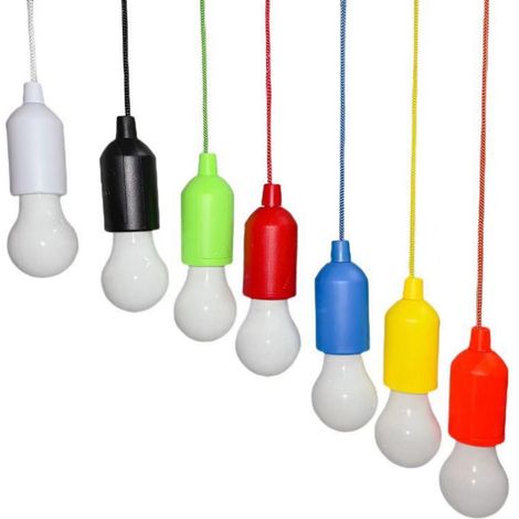 Lampe LED - 156 x 54 mm - À Action par Cordon - Autonome sur Piles - Éclairage Décoratif Extérieur et Intérieur - Lot de 7 (1/5)