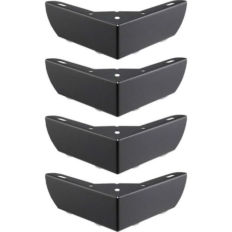 Juego de 4 patas para muebles de cocina (55 mm) para armarios, camas, sofás, mesas y sillas, color negro. (1/5)