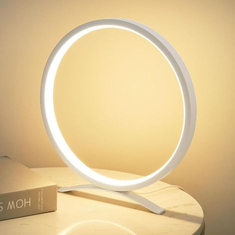 Lampe de chevet, lampe de bureau cercle en métal lampe de table pour chambre à coucher, lumière décoration (1/5)
