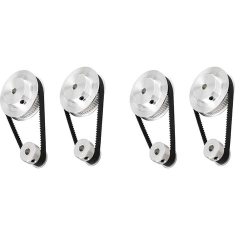 4er-Set 2GT Synchronrad 20 60 Zähne Bohrung Aluminium Zahnriemenscheibe GT2 Zahnriemenscheibensystem()