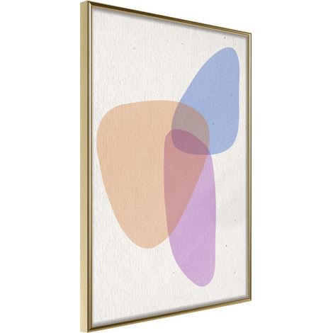 Affiche Murale Encadrée "Pastel Sets II" 30 x 42 cm Or