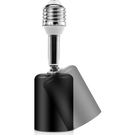 Prolongateur de douille d'ampoule en céramique e27, support de lampe à visser de 3,5 pouces pour lampes de table, plafonniers, éclairage suspendu, utilisation intérieure et extérieure Noir (1/5)