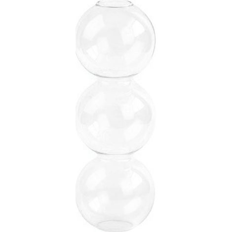 Jarrón hidropónico Aventador Fresh Silver (17 cm/22,5 cm) – Diseño minimalista, vidrio, 105 g/130 g – Elegante jarrón individual, rojo/verde/negro/amarillo/cian/malva/plata (1/5)