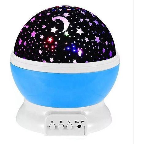 Luce notturna per bambini, luce notturna stellata, proiettore di stelle nebulose con rotazione a 360° - 4 lampadine LED, 12 colori di luce, cavo USB incluso (1/5)