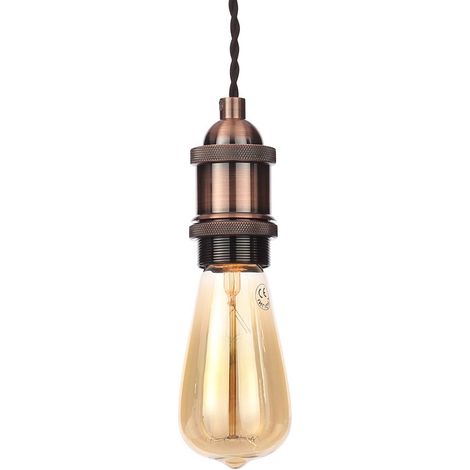 Litecraft Ceiling Pendant Industrial Braided Cable Fitting - Antique Copper (1/4)