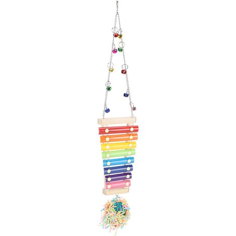 Xylophone de poulet pour animaux de compagnie, jouet pour poules, perroquets, picorage en bois avec cloche (1/5)