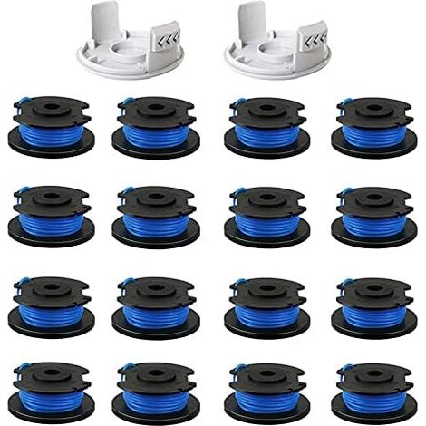AC14RL3A Freischneider für Ryobi 18V 24V 40V Ersatzfadenspule 0,065 Zoll, selbstzuführender Rasentrimmerfaden 522994001 (16 Spulen)
