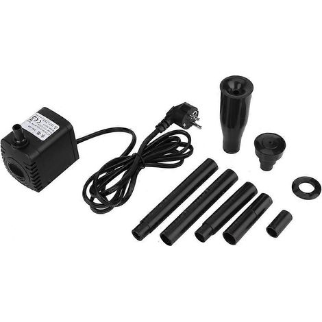 Pompe immergée aquarium 3-en-1 600L/h 8W, filtre submersible pour bassin, fontaine jardin, étang, réservoir poissons, plastique durable (1/5)