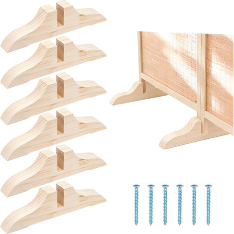 6 Sets Wooden Room Divider Bracket, 29.5 x 3.5 x 7 cm, Foldable Triangular Stand for Room Dividers Compatible with Most Standard Room Dividers for Hotel, Home, Office (1/5)