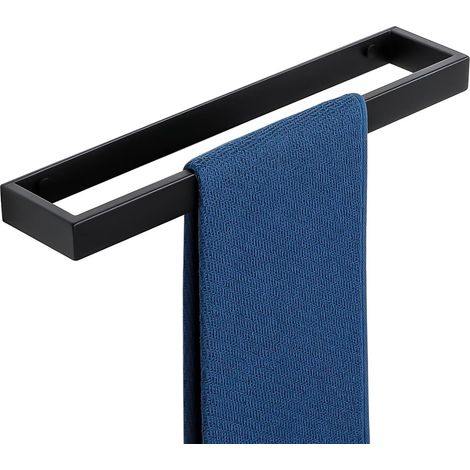 1 Porte Serviette Mural Acier Inoxydable Noir Mat 40CM Sans Perçage Ou À Vis Pour Salle De Bain Cuisine (1/5)