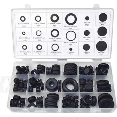 Coffret 125 pcs joints et bouchons d'étanchéité – Diamètres de 6,35 à 25,4 mm – Résistance aux huiles et graisses – Pour obturation et réduction de diamètre – Beast