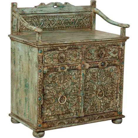 Aparador de Madera artesanal azul 70x42x85h cm (1/5)