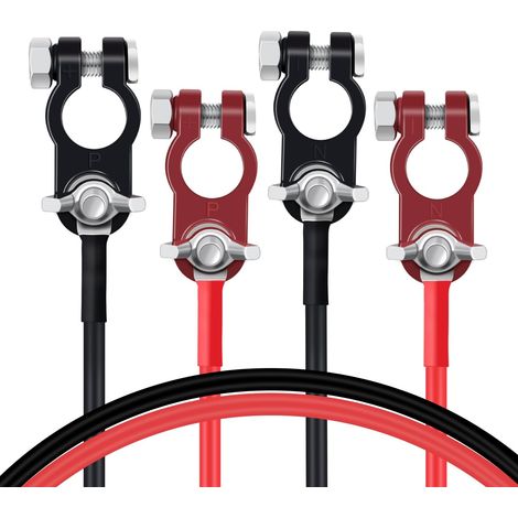 Câble Onduleur Batterie 24V Cable Batterie 6mm² avec Cosse M8 Cable Batterie 10AWG pour Voiture, Camping Car, Moto, énergie Solaire, Marine (10AWG 1 m) (1/5)