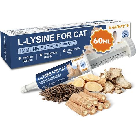 Lysine Chat, Renforce l'immunité du Chat et la santé des Yeux, 60ML (1/5)