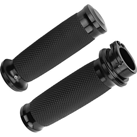 Paar universelle 25-mm-Motorradgriffe aus Aluminium und rutschfestem Gummi für Lenker (Schwarz) (1/5)