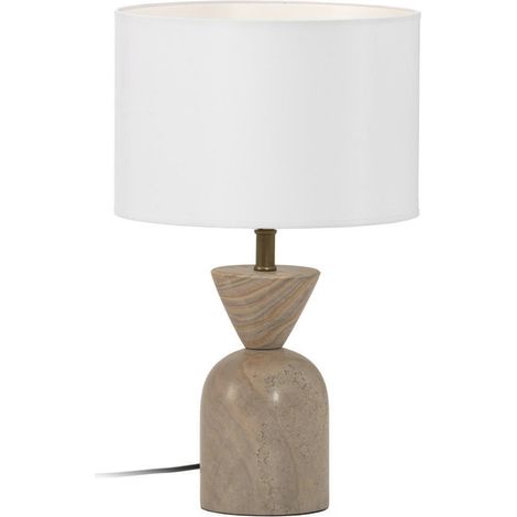 Lampe de table en travertin et métal doré - Doré (1/4)