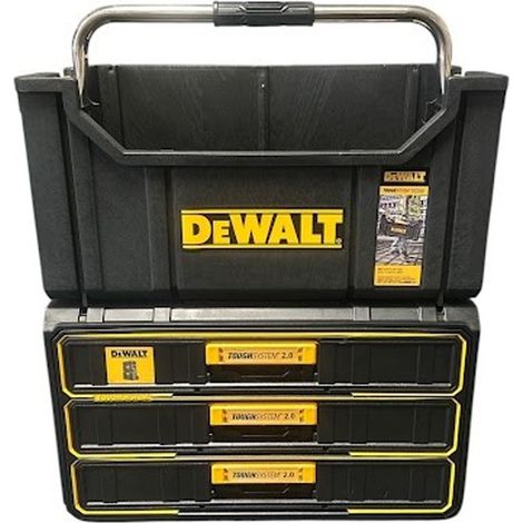 Dewalt Toughsystem 2.0 DS280 Tote Tool Box + 3 Shallow Drawer Toolbox Organiser (1/5)