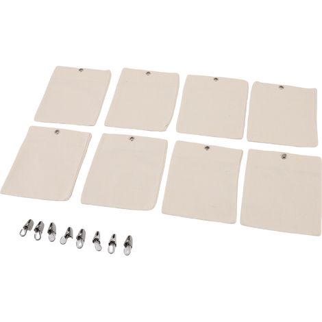 Lot de 8 poids pour rideaux en toile fermeture auto-agrippante sacs lestés avec pinces 12.5x15cm pour nappe et tapis pique-nique vides (1/5)