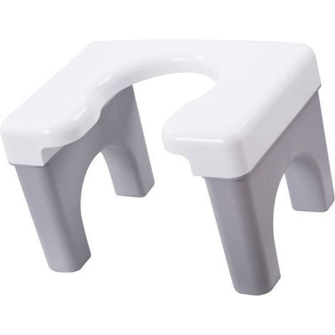 Chaise percée portable antidérapante pour adultes, tabouret de toilettes gris, version haute, hygiénique et multifonctionnelle, pour salle de bain. (1/5)