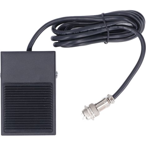 Fußpedal aus silberfarbener Legierung mit Kontakt, automatischer Rückstellfunktion, 2 m Kabel und 3-poligem Luftfahrtstecker für Elektrowerkzeuge (1/5)