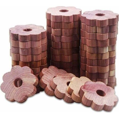 Natürliches Mottenschutzmittel aus Zedernholz, ungiftig, aromatisches Rotzedernholz, zum Schutz von Kleidung, 100 Stück (1/4)