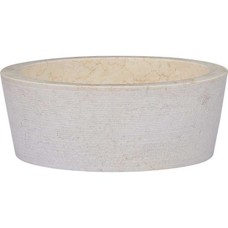 Maison Exclusive - Waschbecken Creme Ø40x15 cm Marmor