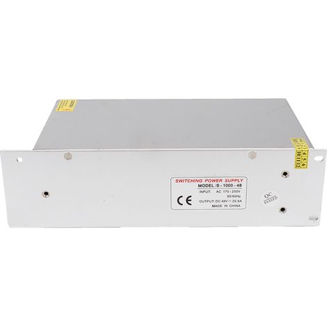Adaptateur de commande d'alimentation à découpage, alliage d'aluminium, DC48V, bande lumineuse d'écran LED pour imprimante 3D S-1000-48 (48V/20,8A/1000W), AC170-250V. (1/5)