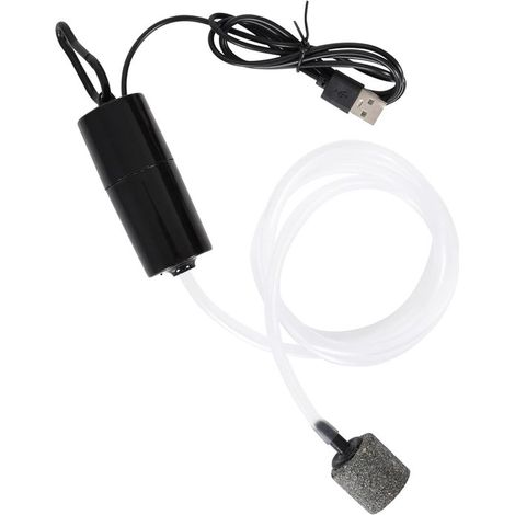 Mini-USB-Luftpumpe für Aquarien – Verstellbare und leise Sauerstoffpumpe mit Ausströmerstein und Silikonschlauch für effiziente Belüftung (1/5)