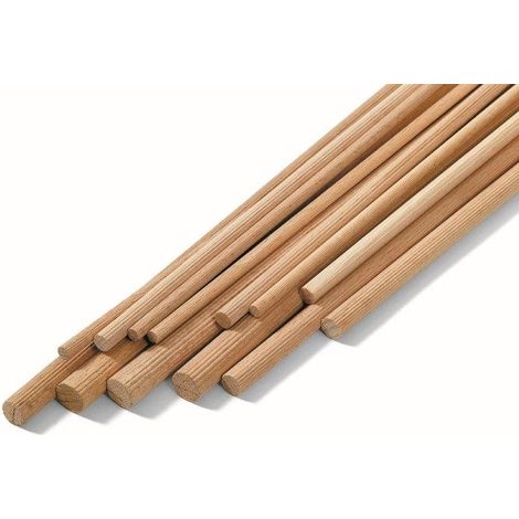 BASTONE TONDO LEGNO DURO ZIGRINATO 10 X 1000 MM