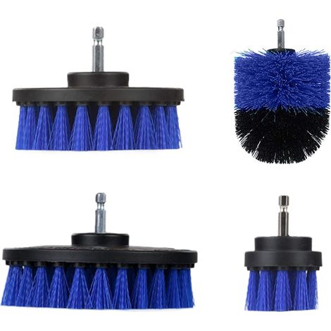 pcs Rotary Drill Cleaning Brush Car Cleaning Brush Drill Screwdriver Brush Car Tile Carpet Bathtub Kitchen Toilet (Blue) (1/5)