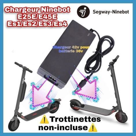 Chargeur Ninebot E25E /E45E /Es1/Es2 Trottinette électrique 42V2A pour batterie 36v Compatible Ninebot F30/F40 max G30 Xiaomi & (1/3)