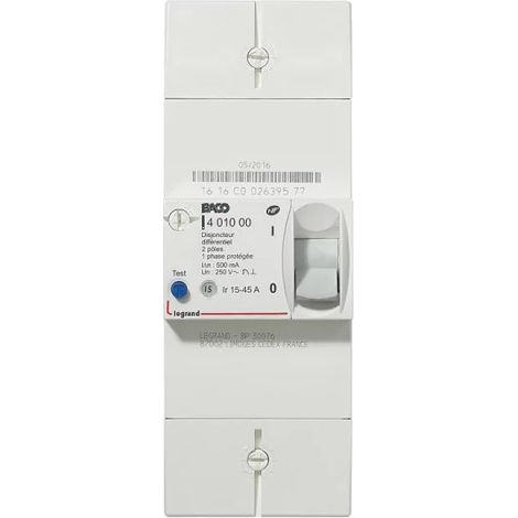 Legrand 401000 Circuit breaker EDF Différentiel 500 ma Instantaneous 2P 45A