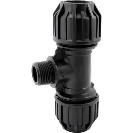 Raccord PE compression - Té 90° avec dérivation filetée PE compression Codital Ø20-1/2'' de Codital