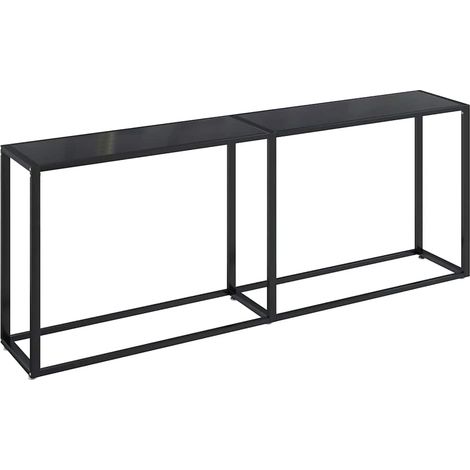Maison Exclusive - Tavolo Consolle Nero 200x35x75,5 cm in Vetro Temperato (1/5)