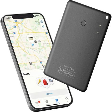 Carte de suivi portefeuille ultra plate, localisateur de portefeuille Air Tag, non rechargeable, pas de piles remplaçables, compatible avec Apple Find My (iOS uniquement) (1/5)