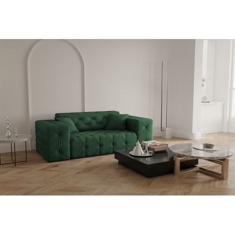 Sofa Designersofa CHANTAL 2-Sitzer in Stoff Opera Velvet Grün (1/5)
