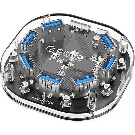 Hub USB 3.0 à 7 ports - Design transparent, ORICO H7U-U3 (1/5)