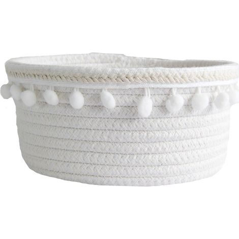 Panier Tissé - Panier De Rangement En Coton - Pour Chaussettes Jouets Et Petits Objets - 20,5 x 9,5 cm - Unité (1/5)
