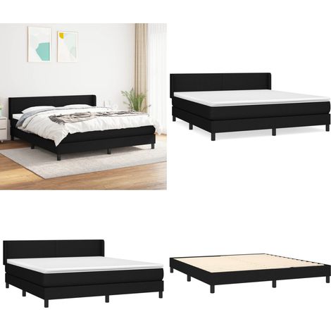 Boxspringbett mit Matratze Schwarz 160x200 cm Stoff - Matratze - Kopfteil (1/5)