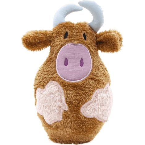 Jouet interactif pour Chien Forme Papa Taureau-L, Design réaliste et coloré, Durable et Facile à Nettoyer, idéal pour Petites et Moyennes Races, 30,4cm, Modèle Barnyard