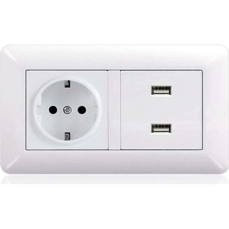 Cargador de pared USB multi-potencia, cargador USB multi-salida con 1 salida de CA, 3 puertos USB, enchufe de pared eléctrico compatible con iPhone/iPad, ideal para dormitorio, oficina y hogar (blanco