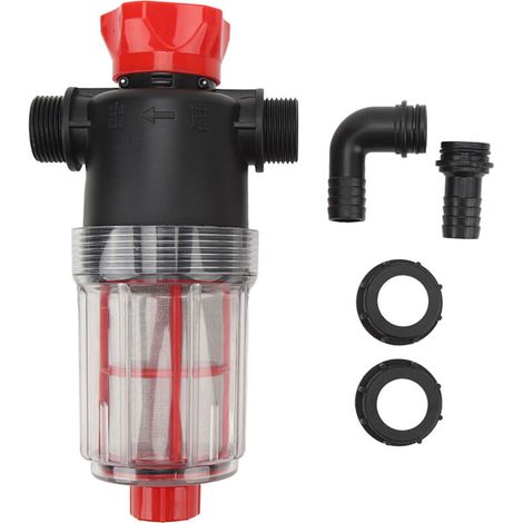 Wasserpumpenfilter mit Edelstahlgewebesieb 60, transparentem Design und hoher Durchflussrate für 19-mm-Schläuche (G3/4).