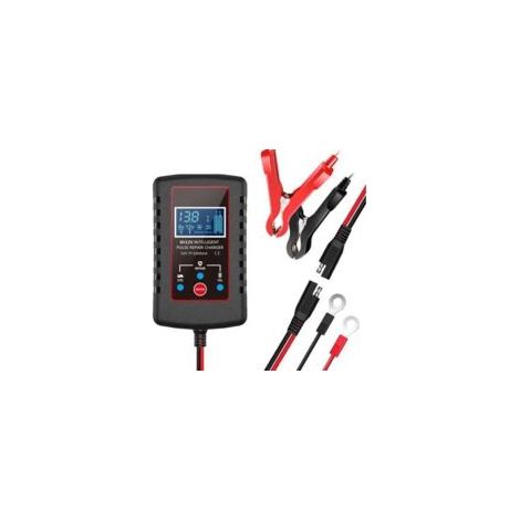 Adatto a caricabatterie per auto da 1,75 A, 6 V e 12 V, caricabatterie intelligenti completamente automatici, caricabatterie di mantenimento, desolforatori per batterie, adatti per auto, tosaerba e mo