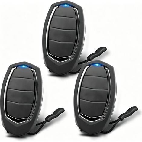 XTRELAMP-Lot de 3 radiocommandes 433,92 MHz code roulant pour porte sectionnelle – 4 canaux – portée 100 m (1/5)